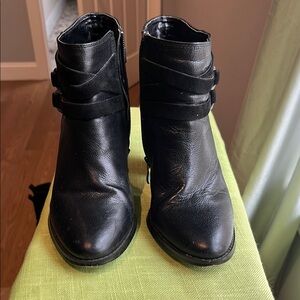 Black Leather Ankle Boots